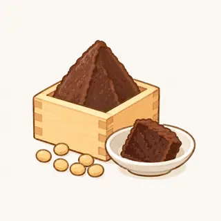 八丁味噌の特徴を描いたイラスト