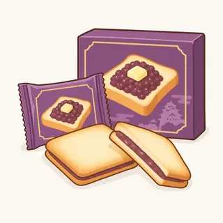 小倉トーストラングドシャの特徴を描いたイラスト