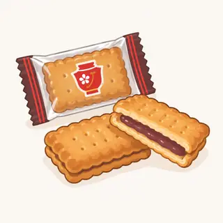 しるこサンドの特徴を描いたイラスト