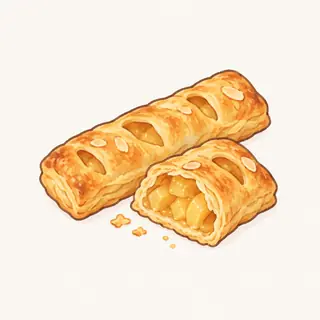 アップルスティックパイの特徴を描いたイラスト