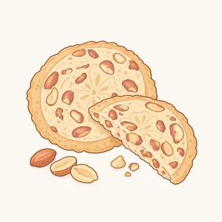 南部せんべい 豆入りの特徴を描いたイラスト