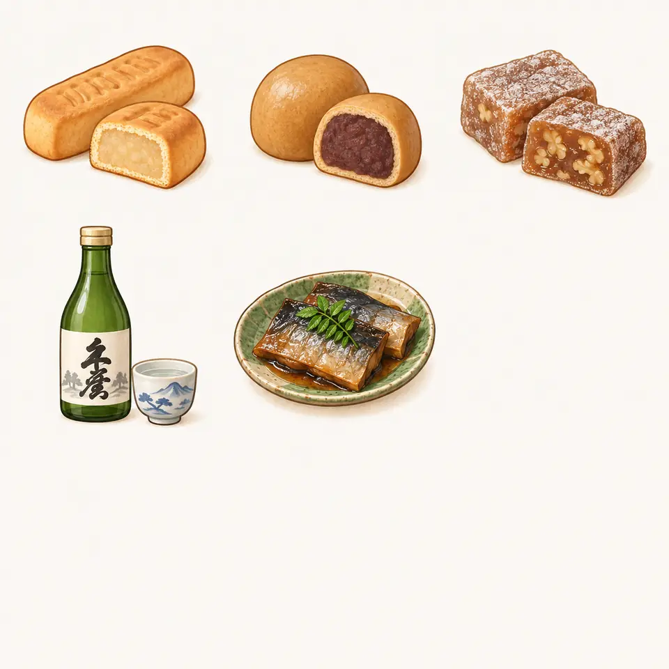 会津の日本酒の特徴を描いたイラスト