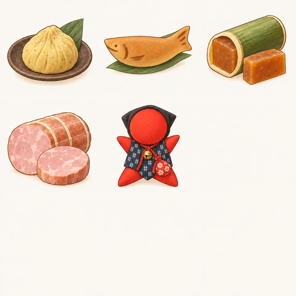 栗きんとんの特徴を描いたイラスト