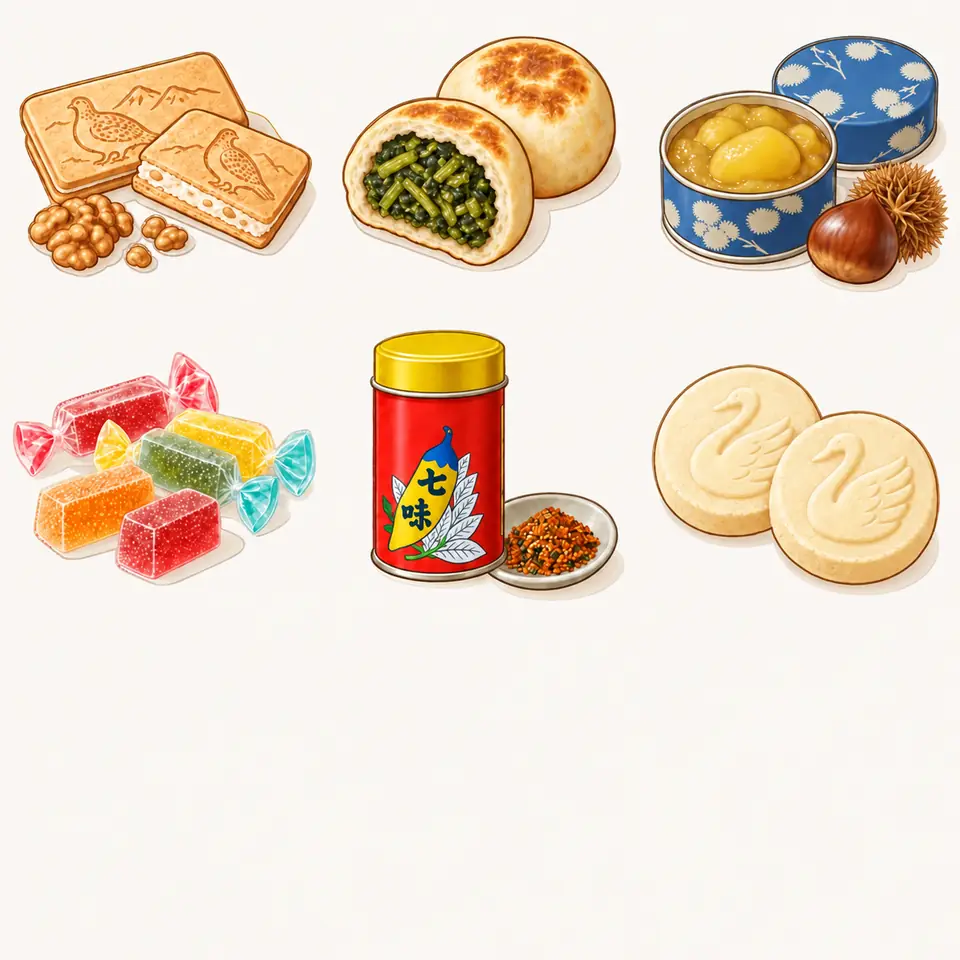 みすゞ飴の特徴を描いたイラスト