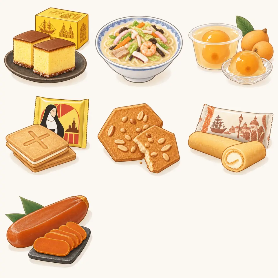 長崎物語の特徴を描いたイラスト