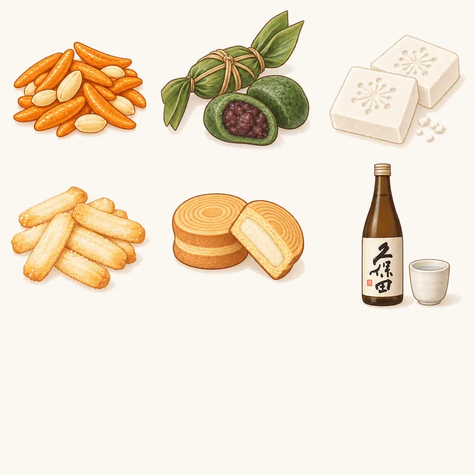 久保田の特徴を描いたイラスト