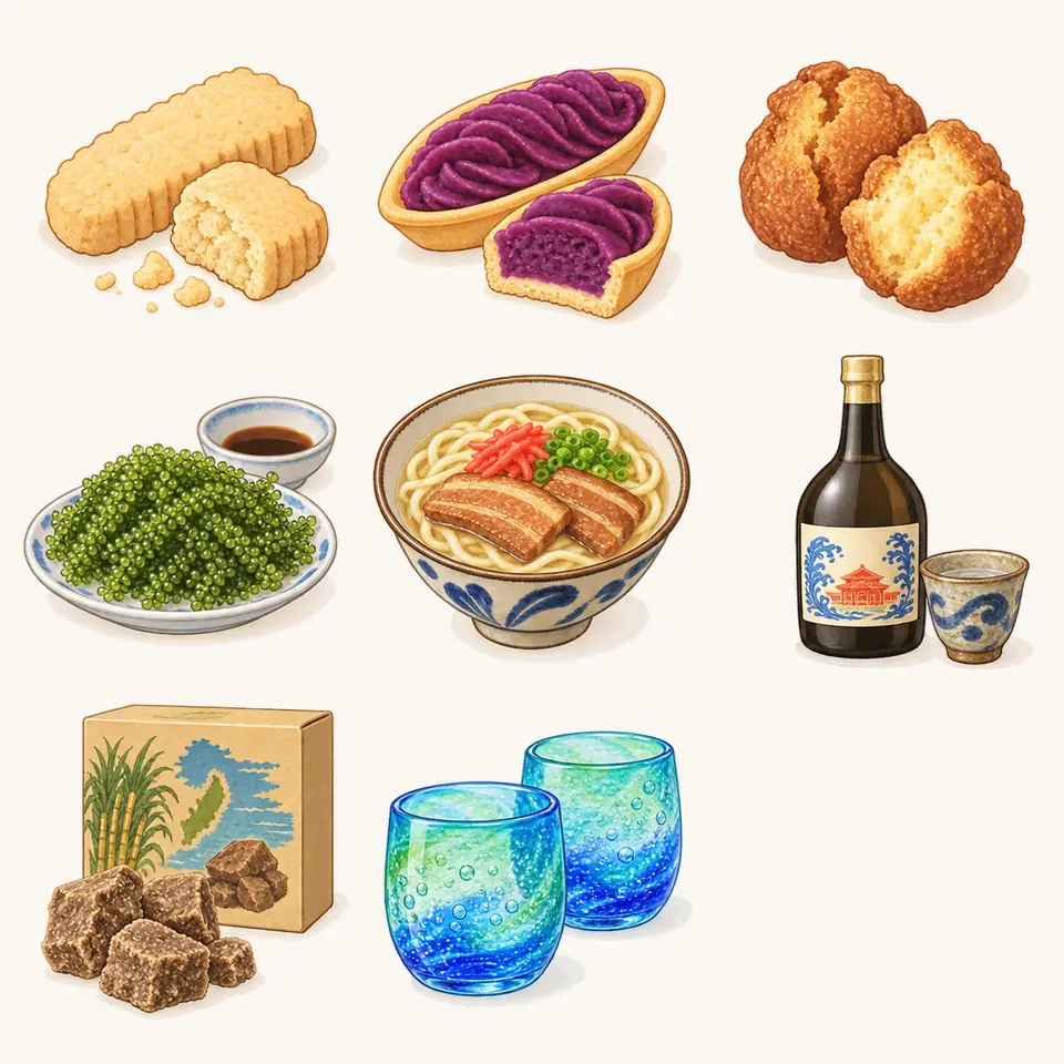 海ぶどうの特徴を描いたイラスト