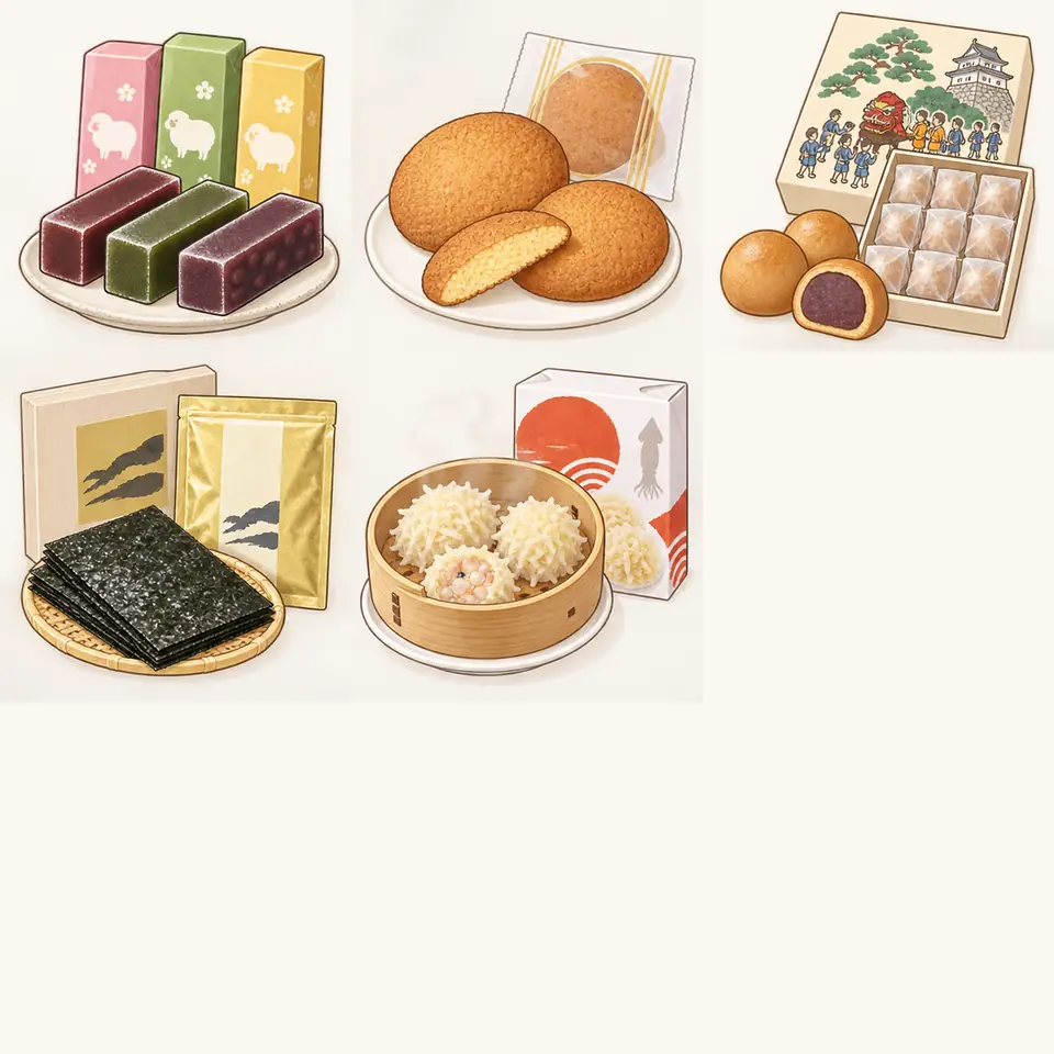 大原松露饅頭の特徴を描いたイラスト