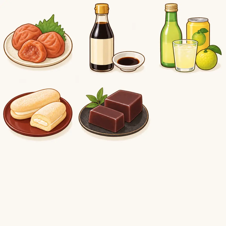 紀州南高梅 梅干しの特徴を描いたイラスト