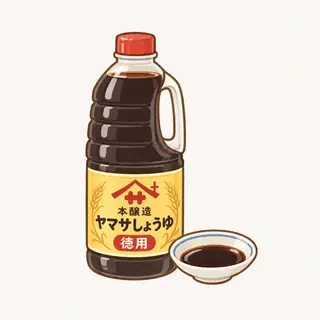 ヤマサ醤油の特徴を描いたイラスト