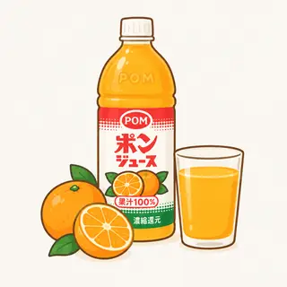 ポンジュースの特徴を描いたイラスト
