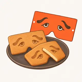 二〇加煎餅の特徴を描いたイラスト